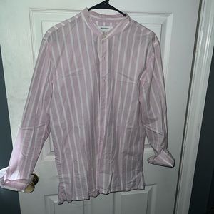 Urban outfitters pink w/ white stripped button up